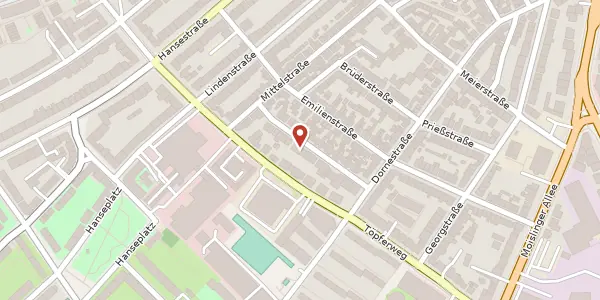 Karte der Umgebung von Ernestinenstraße 11, 23558 Lübeck