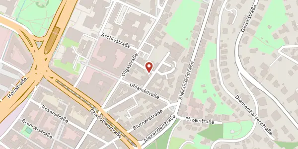Karte der Umgebung von Gaisburgstraße 21, 70182 Stuttgart