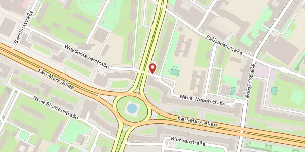 Karte der Umgebung von Strausberger Platz 6, 10243 Berlin