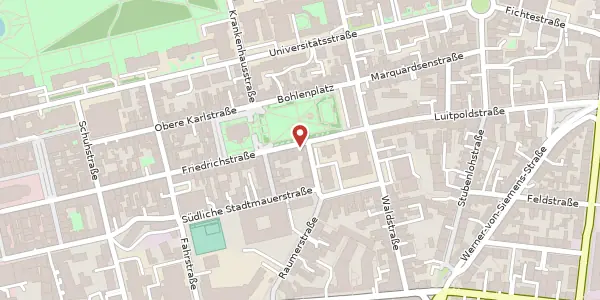 Karte der Umgebung von Bohlenplatz 22, 91054 Erlangen