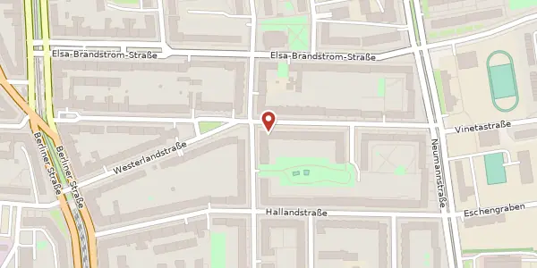 Karte der Umgebung von Vinetastraße 8, 13189 Berlin