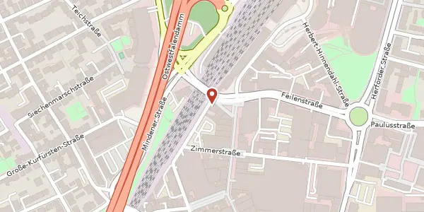 Karte der Umgebung von Friedenstr. 36, 33602 Bielefeld