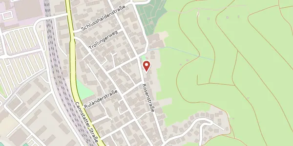 Karte der Umgebung von Rosenstraße 28, 73733 Esslingen