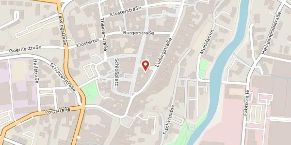 Karte der Umgebung von Ludwigstr. 50, 95028 Hof
