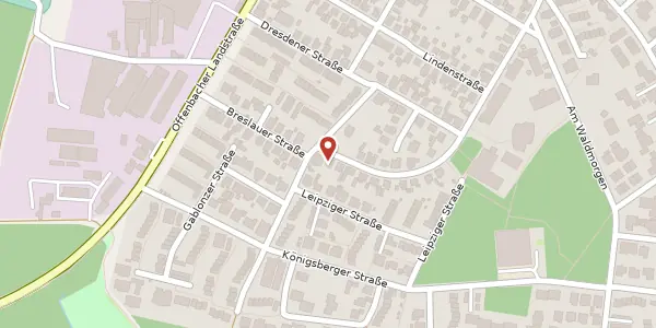 Karte der Umgebung von Breslauer Str. 21, 63512 Hainburg