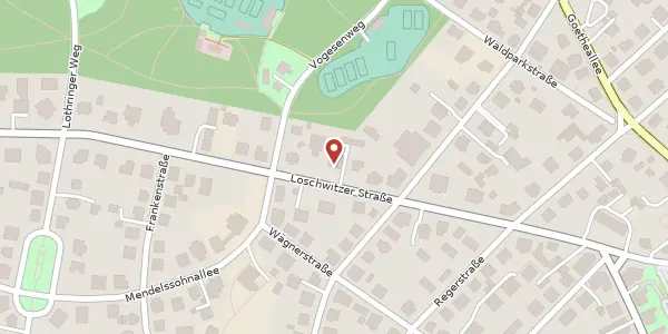 Karte der Umgebung von Loschwitzer Straße 31, 01309 Dresden