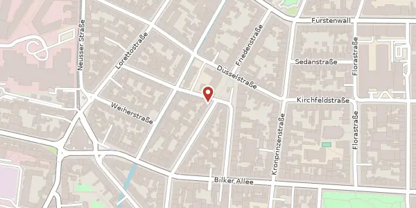 Karte der Umgebung von Friedenstr. 39, 40219 Düsseldorf