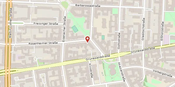 Karte der Umgebung von Rosenheimer Straße 40, 10781 Berlin