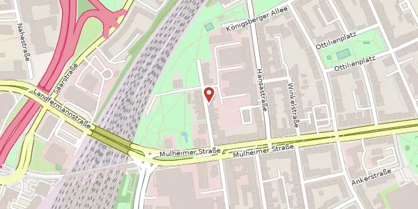 Karte der Umgebung von Hedwigstr. 26, 47058 Duisburg