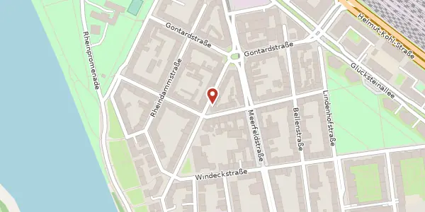 Karte der Umgebung von Rheinaustraße 11, 68163 Mannheim