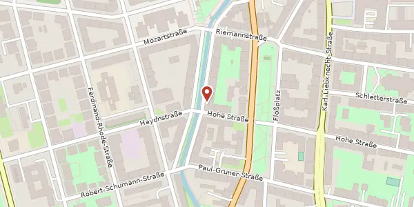 Karte der Umgebung von Lampestraße 9, 04107 Leipzig
