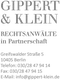 Logo der Kanzlei Gippert & Klein Rechtsanwälte in Partnerschaft